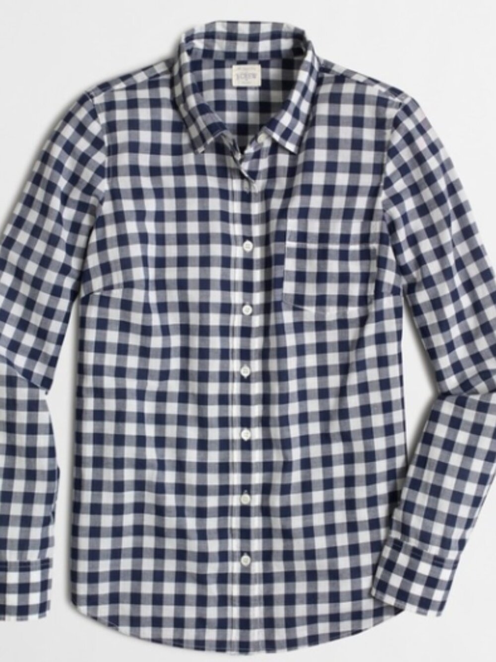 J.Crew Factory Navy & White Gingham "The Perfect Shirt" Button-Down - Size S